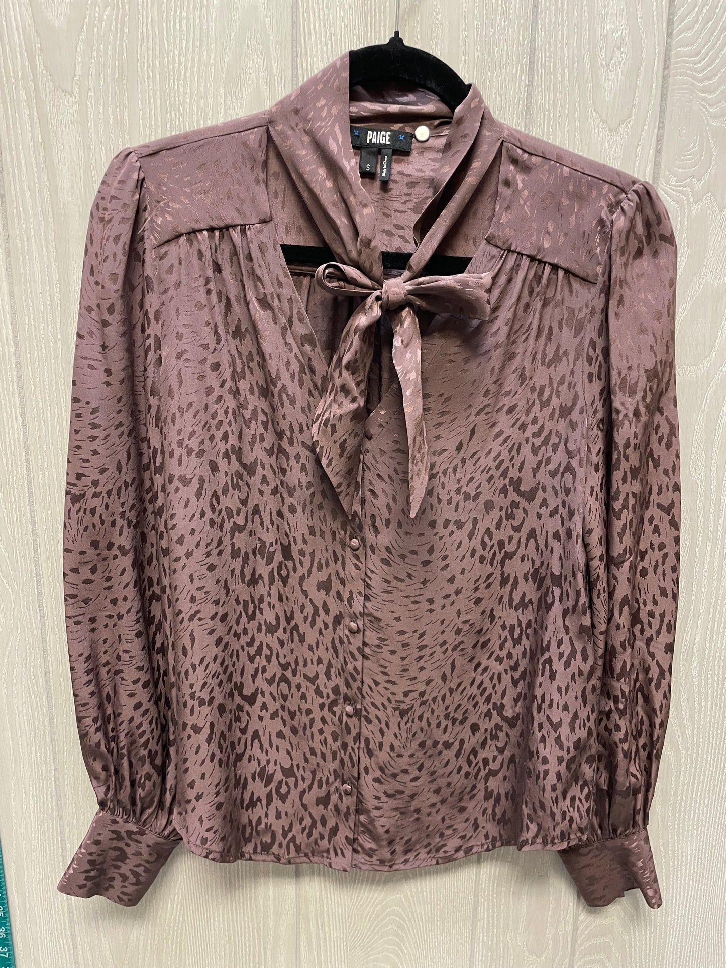 Blouse Long Sleeve By Paige In Animal Print, Size: S