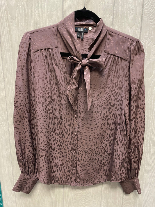 Blouse Long Sleeve By Paige In Animal Print, Size: S