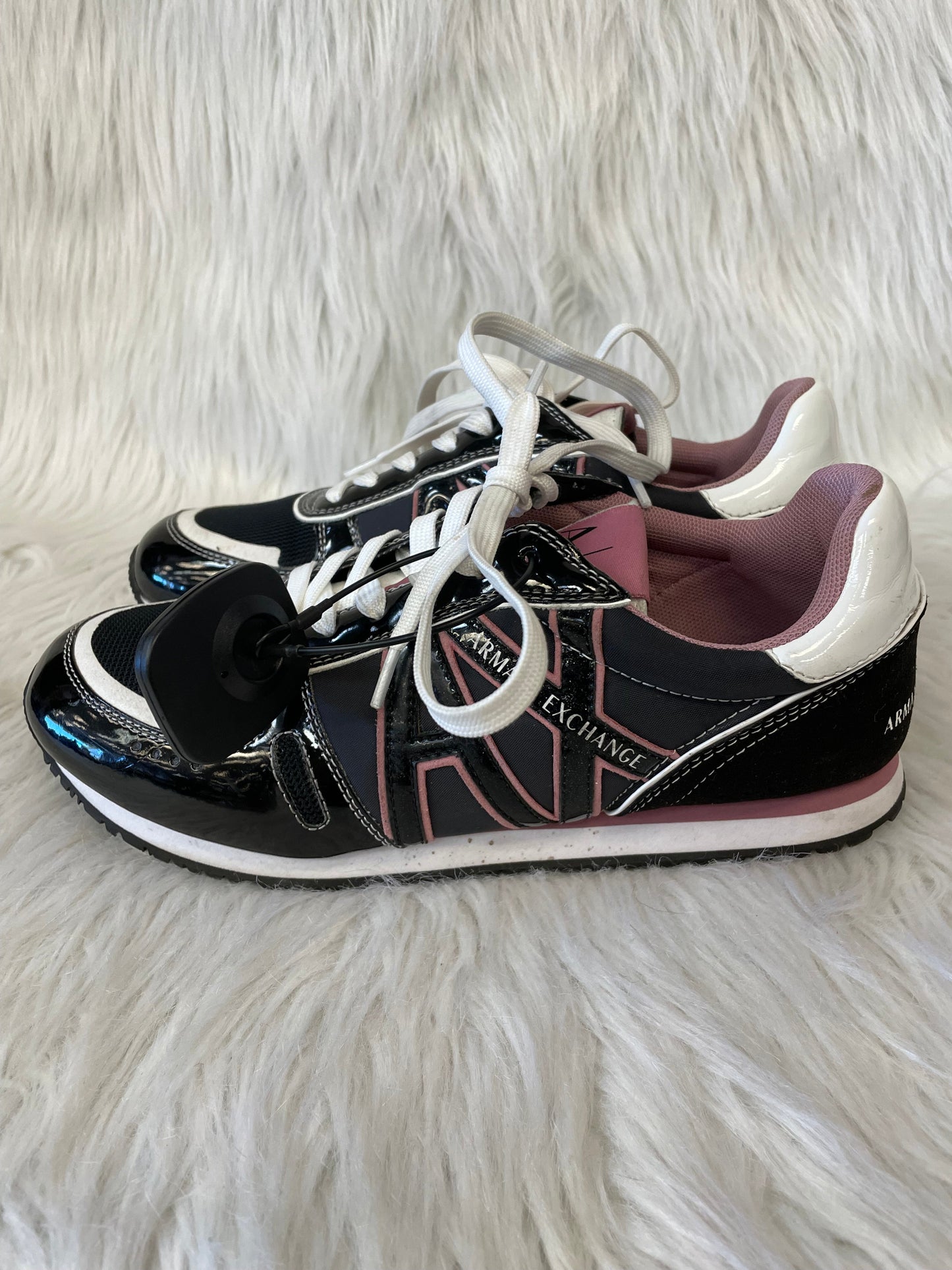 Shoes Sneakers By Armani Exchange In Black & Pink, Size: 8