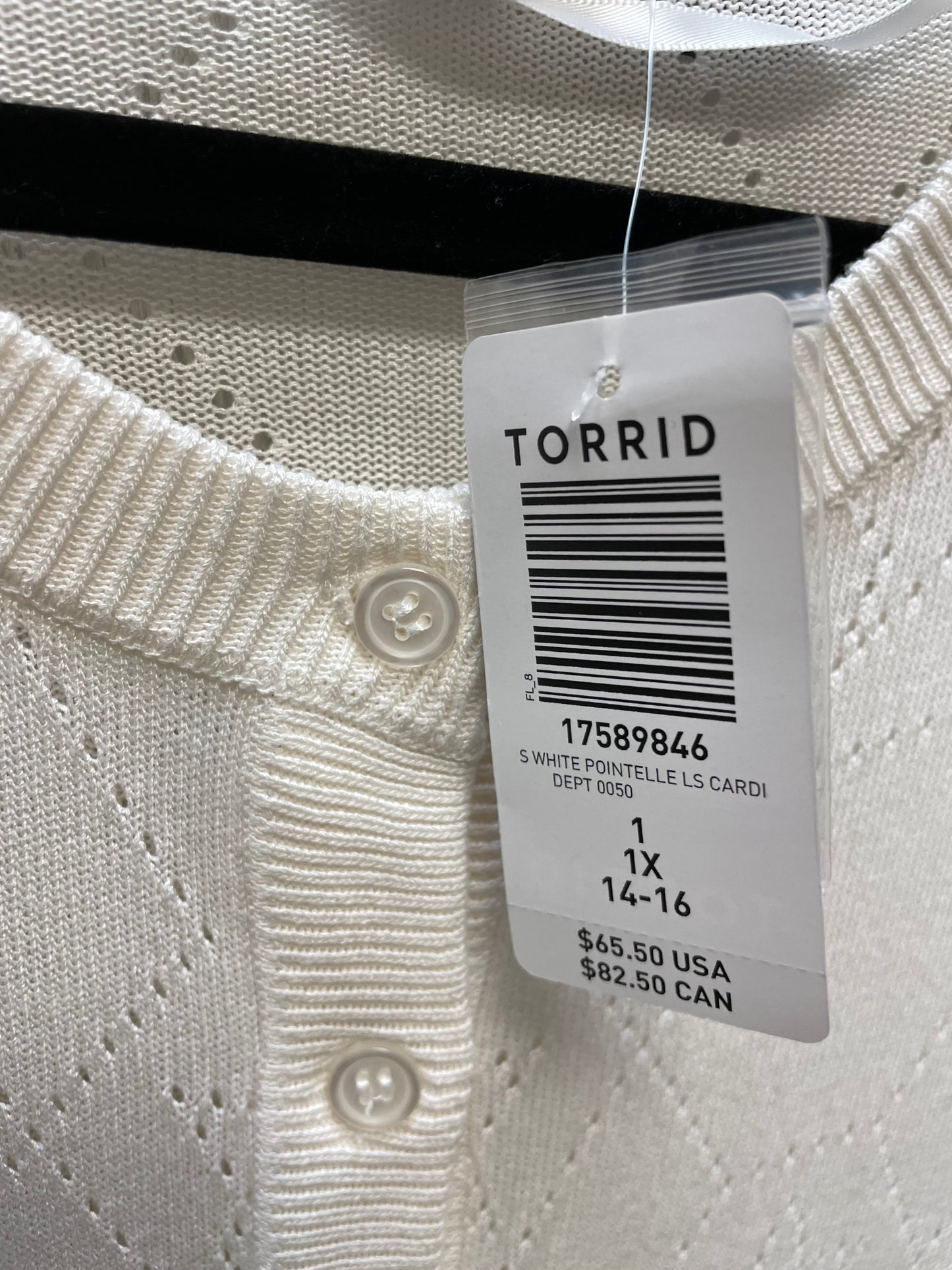 Sweater Cardigan By Torrid In Cream, Size: Xl