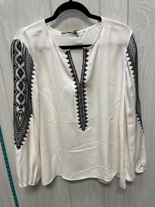 Blouse Long Sleeve By Cma In Black & Cream, Size: Xl