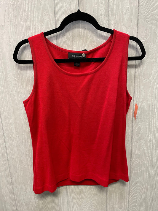 Top Sleeveless Luxury Designer By St. John In Red, Size: M