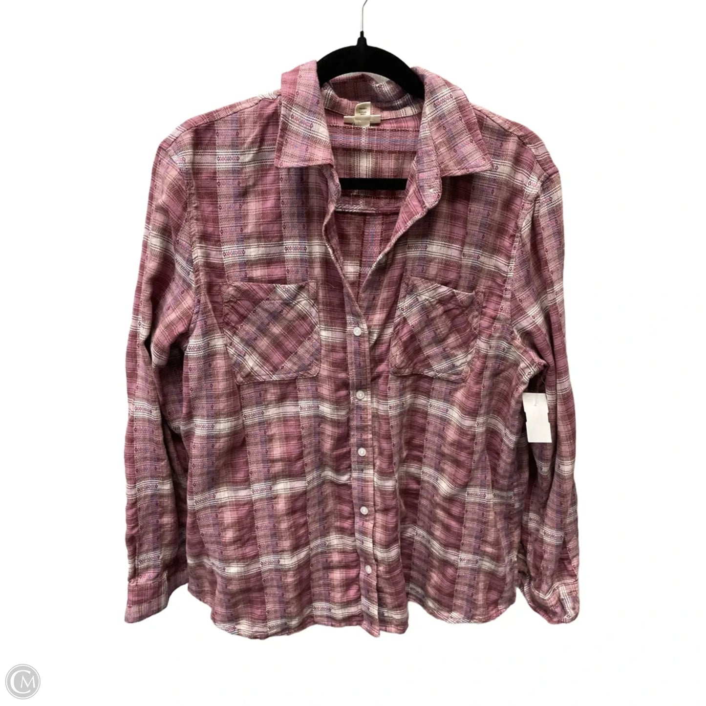 Top Long Sleeve By Ana In Plaid Pattern, Size: L