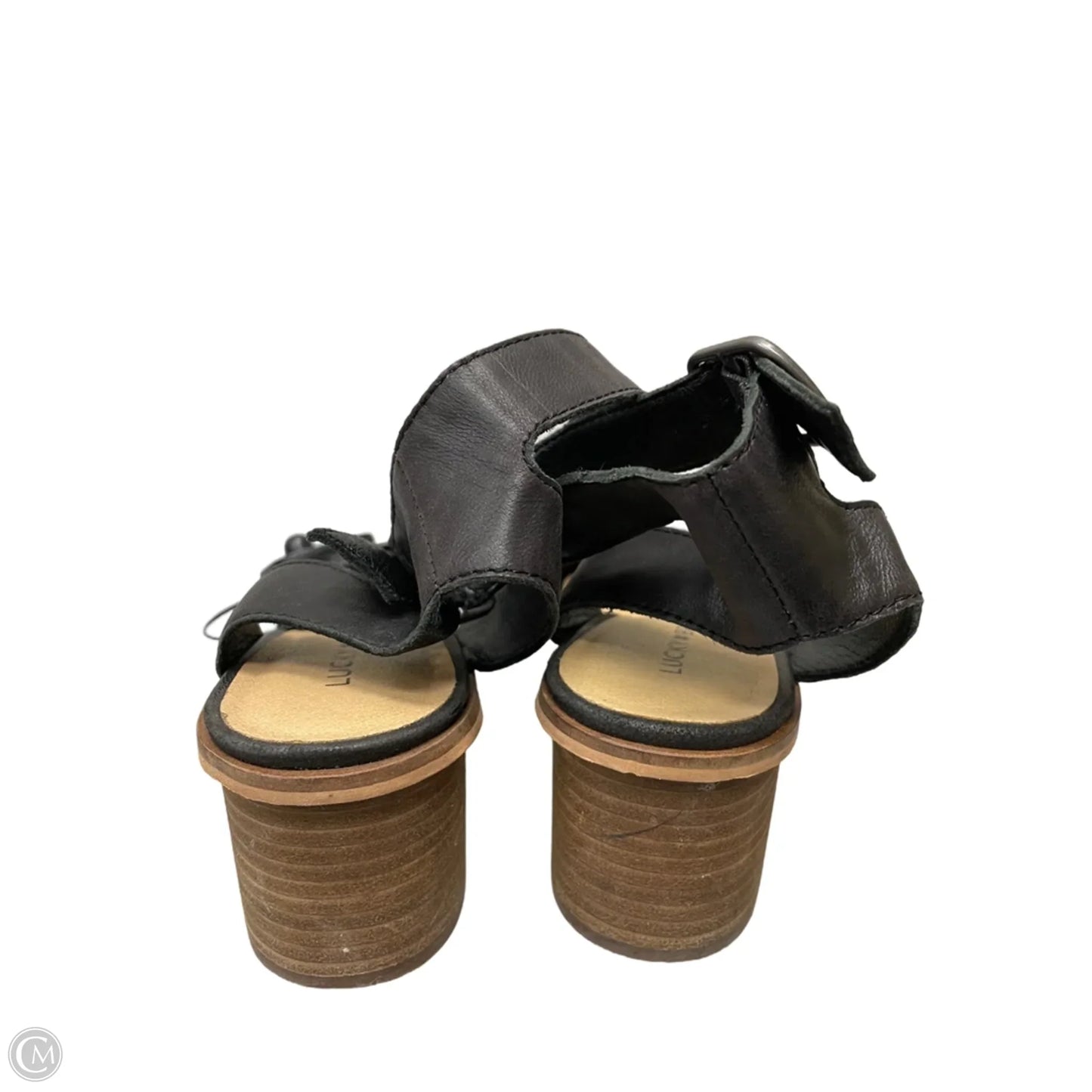 Sandals Heels Block By Lucky Brand In Black, Size: 8