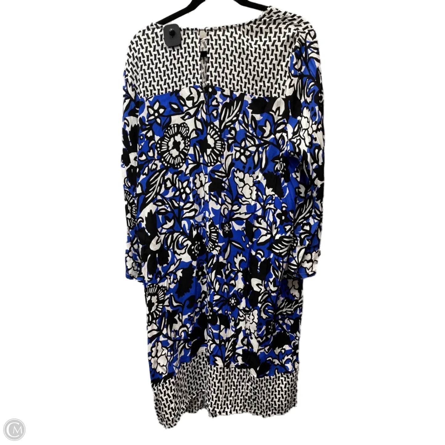 Dress Casual Short By Eloquii In Blue & White, Size: 2x