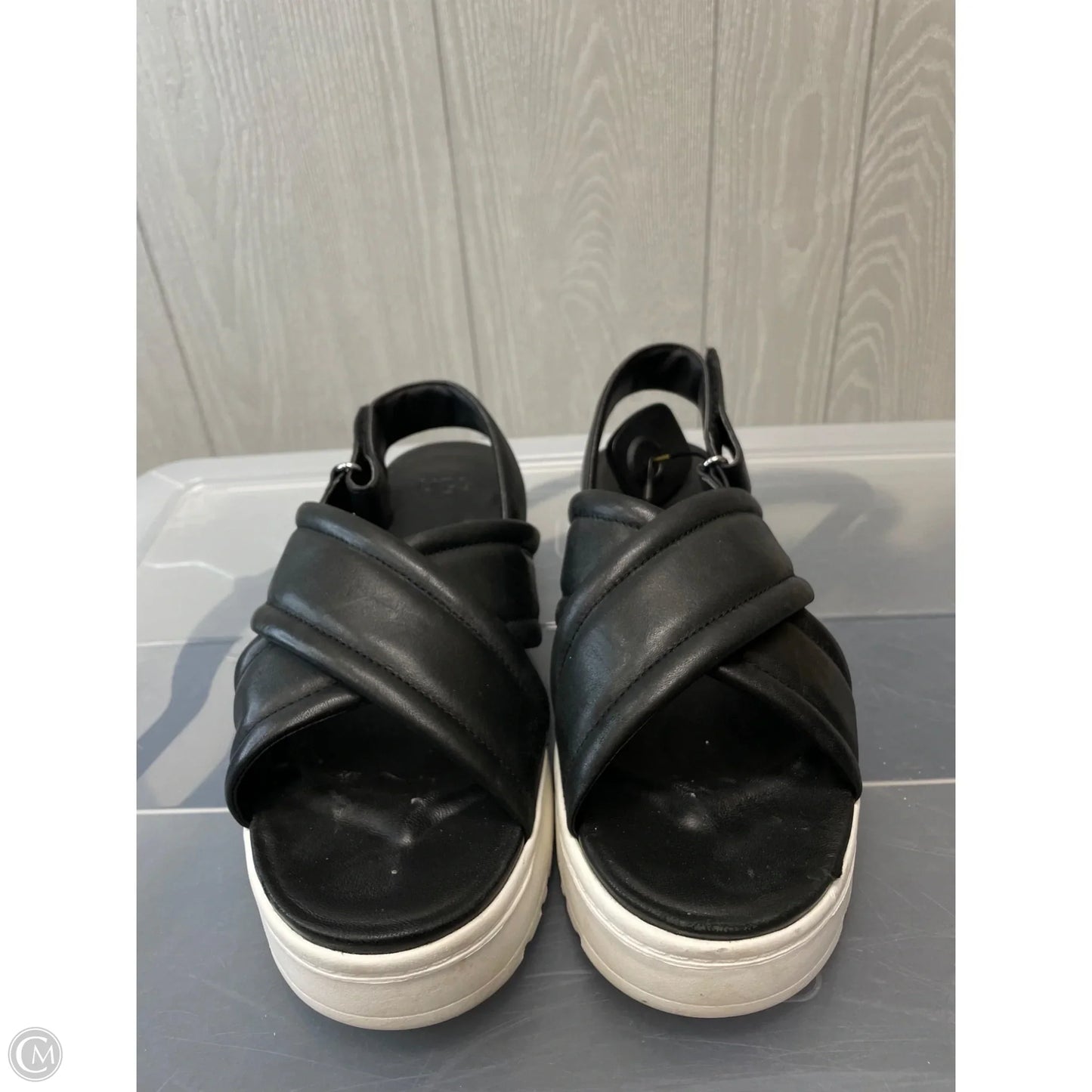 Sandals Designer By Ugg In Black & White, Size: 9