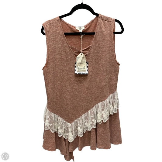 Tunic Sleeveless By Entro In Copper, Size: L