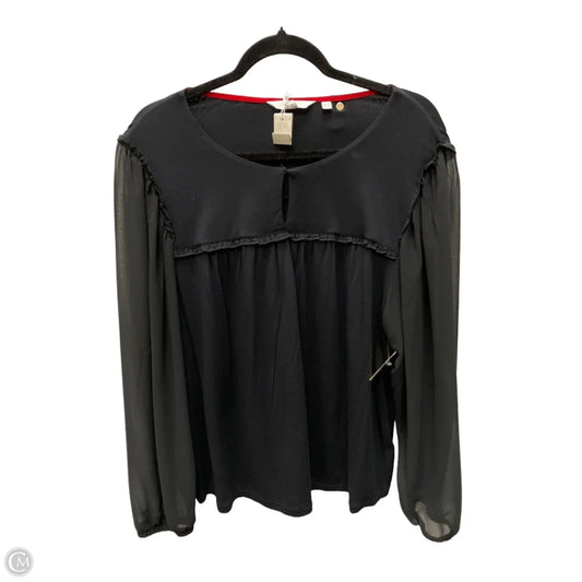 Blouse Long Sleeve By Boden In Black, Size: L
