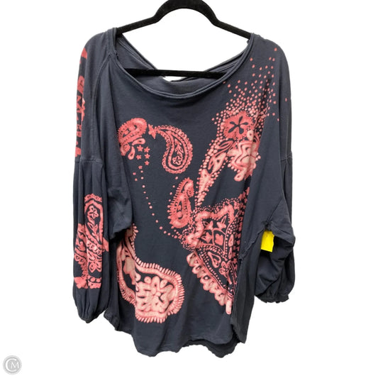 Top Long Sleeve By We The Free In Grey & Pink, Size: L