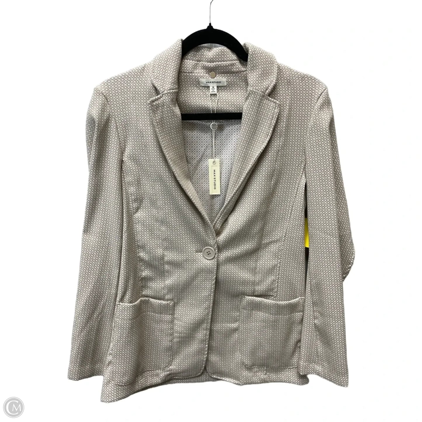 Blazer By Max Studio In Tan & White, Size: M