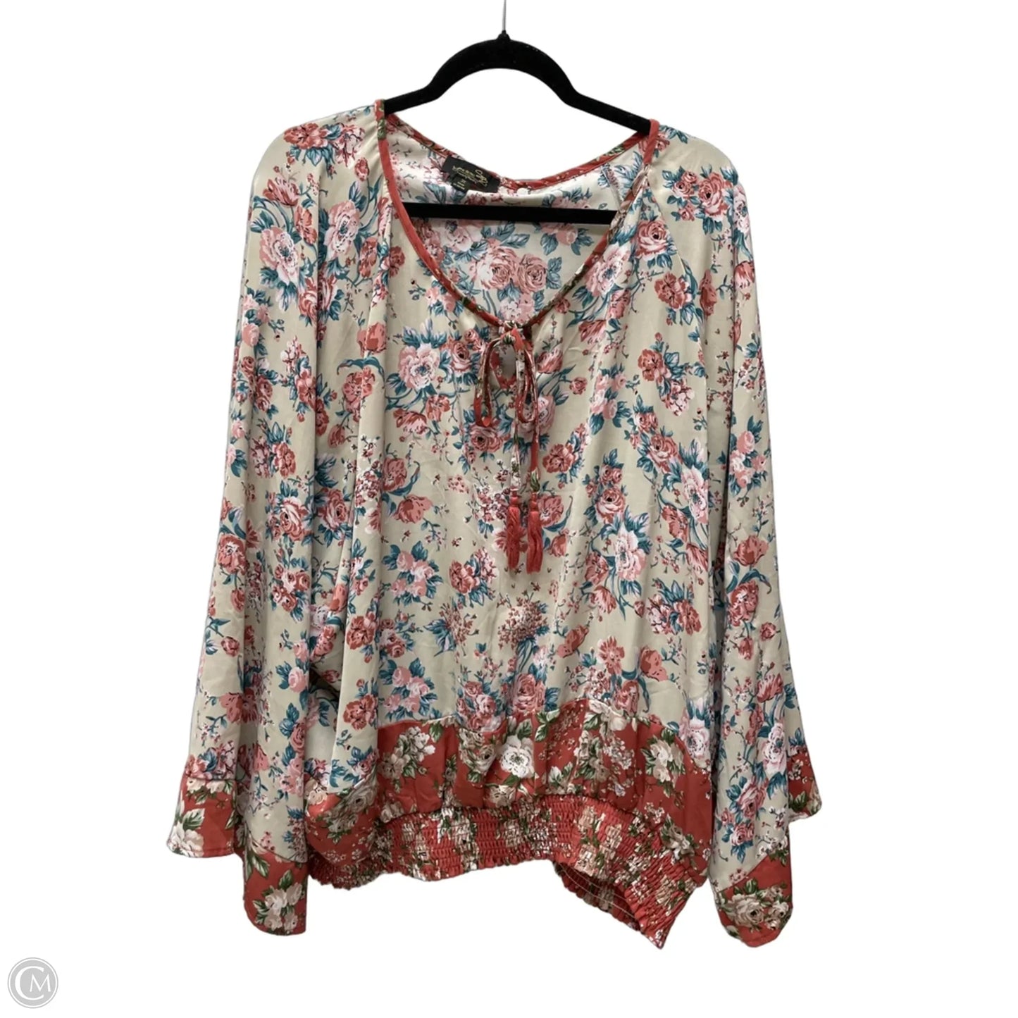 Blouse Long Sleeve By Suzanne Betro In Floral Print, Size: 3x