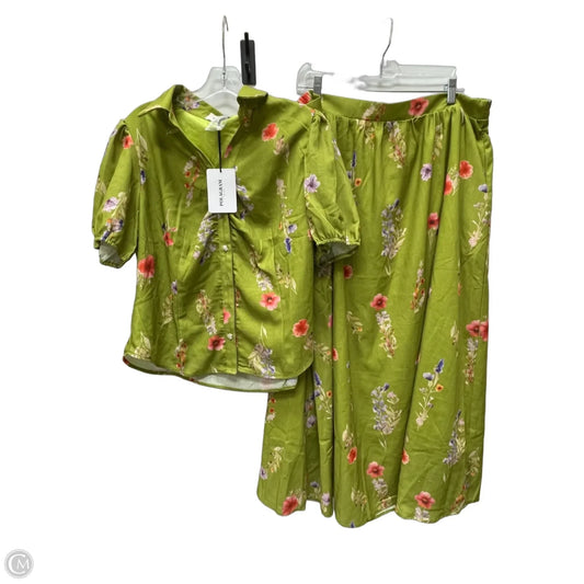 Skirt Set 2pc By Polygram In Floral Print, Size: 1x