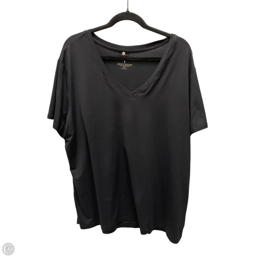 Athletic Top Short Sleeve By Skechers In Black, Size: 2x
