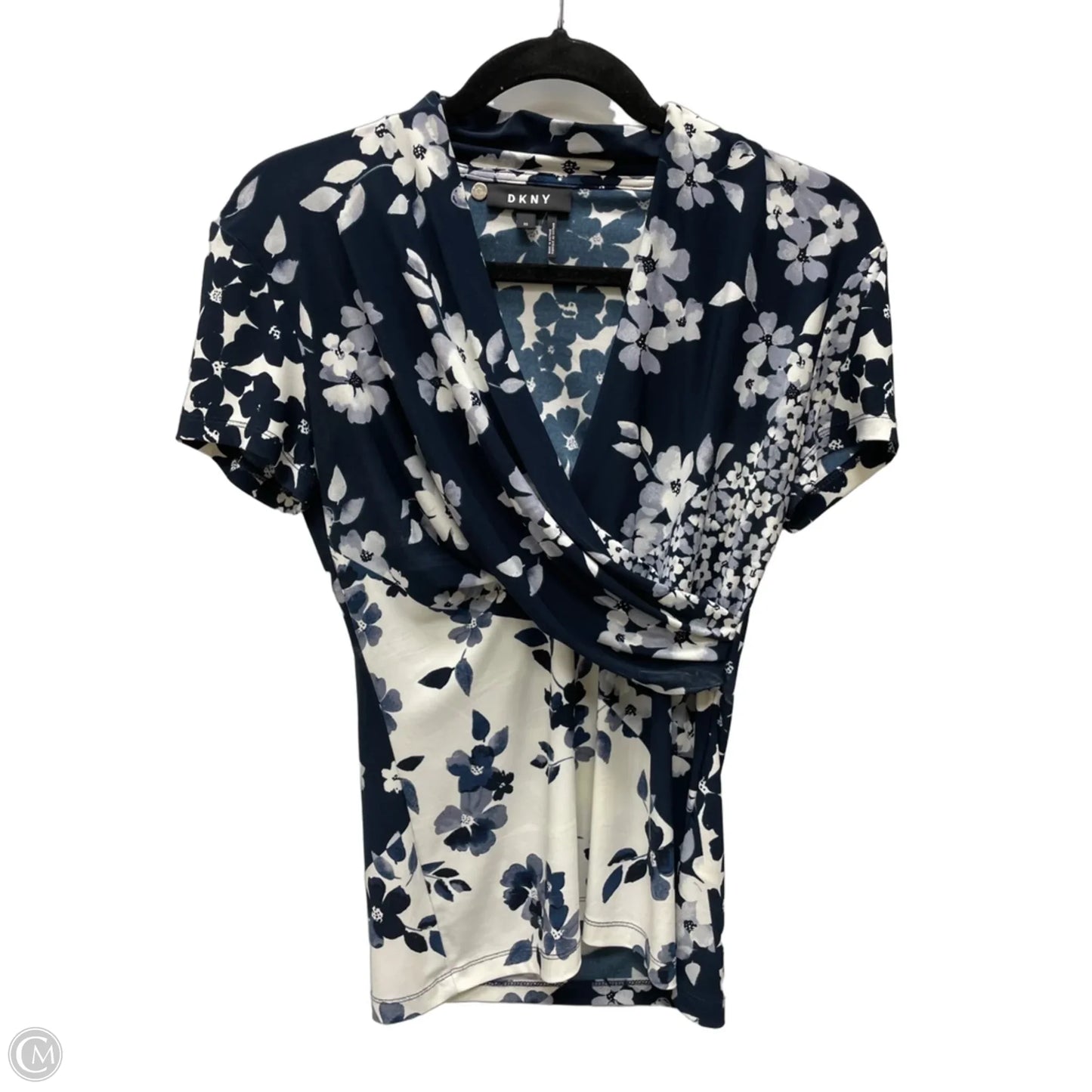 Top Short Sleeve By Dkny In Floral Print, Size: Xs