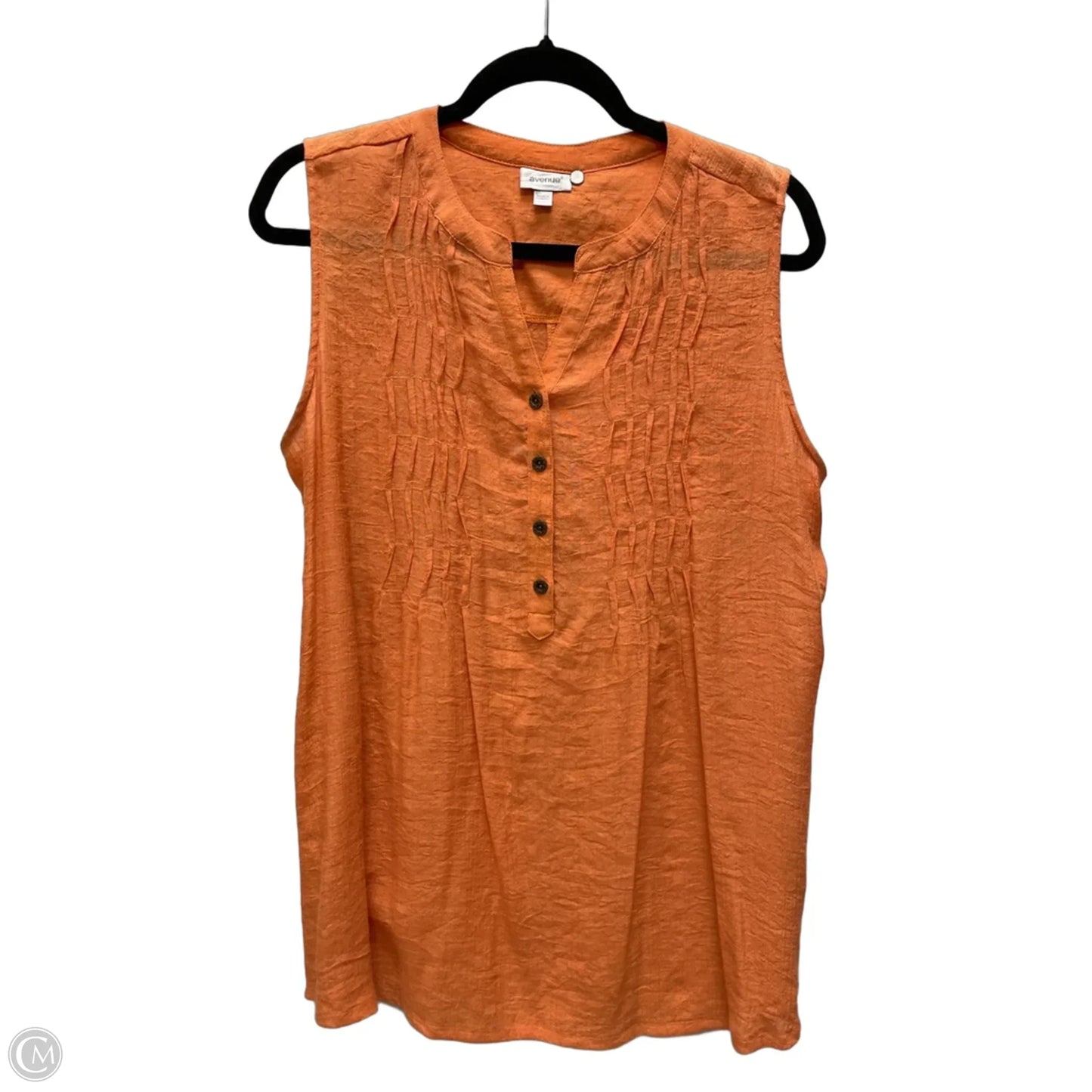 Top Sleeveless By Avenue In Orange, Size: L