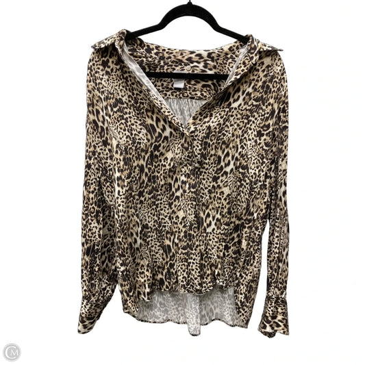 Blouse Long Sleeve By Chicos In Animal Print, Size: L