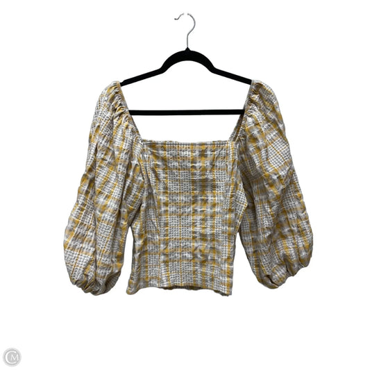 Top Short Sleeve By Maeve In Plaid Pattern, Size: S