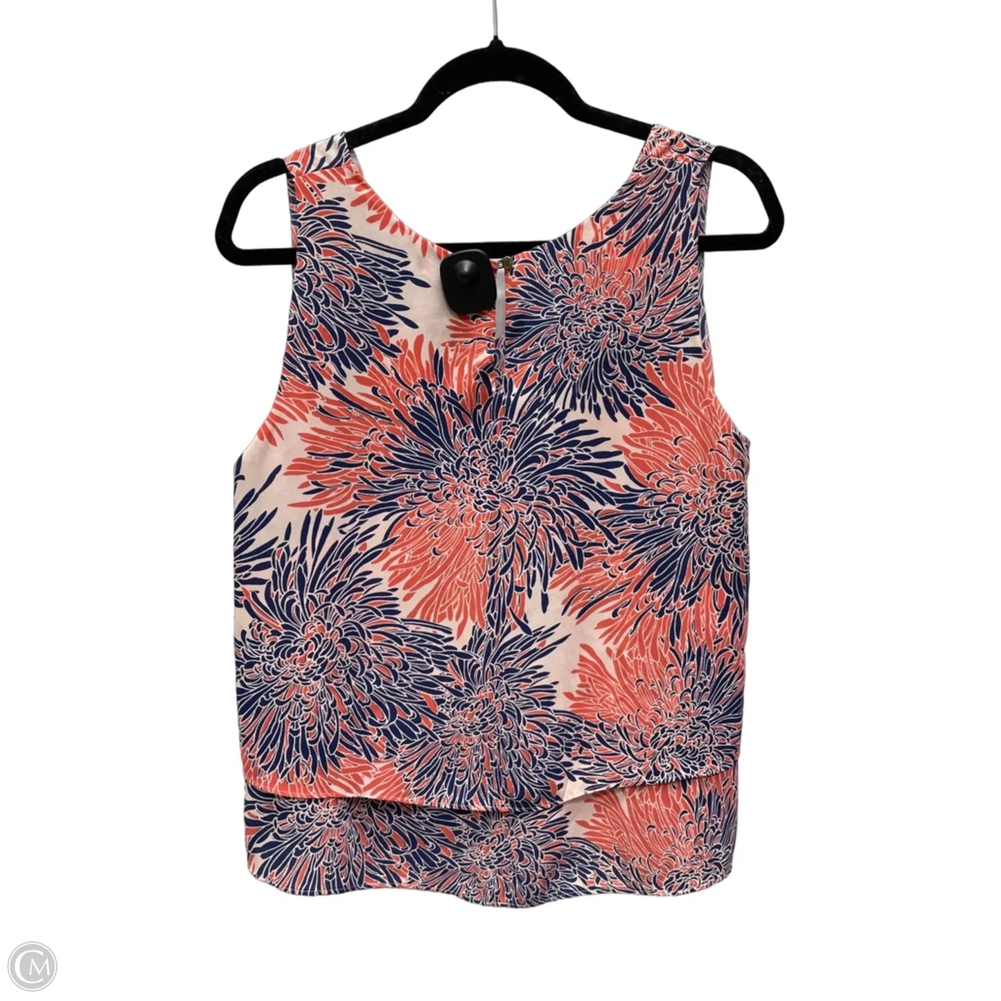Blouse Sleeveless By Liz Claiborne In Blue & Orange, Size: M