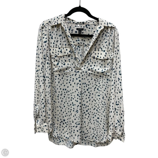 Blouse Long Sleeve By Ann Taylor In Cream, Size: M
