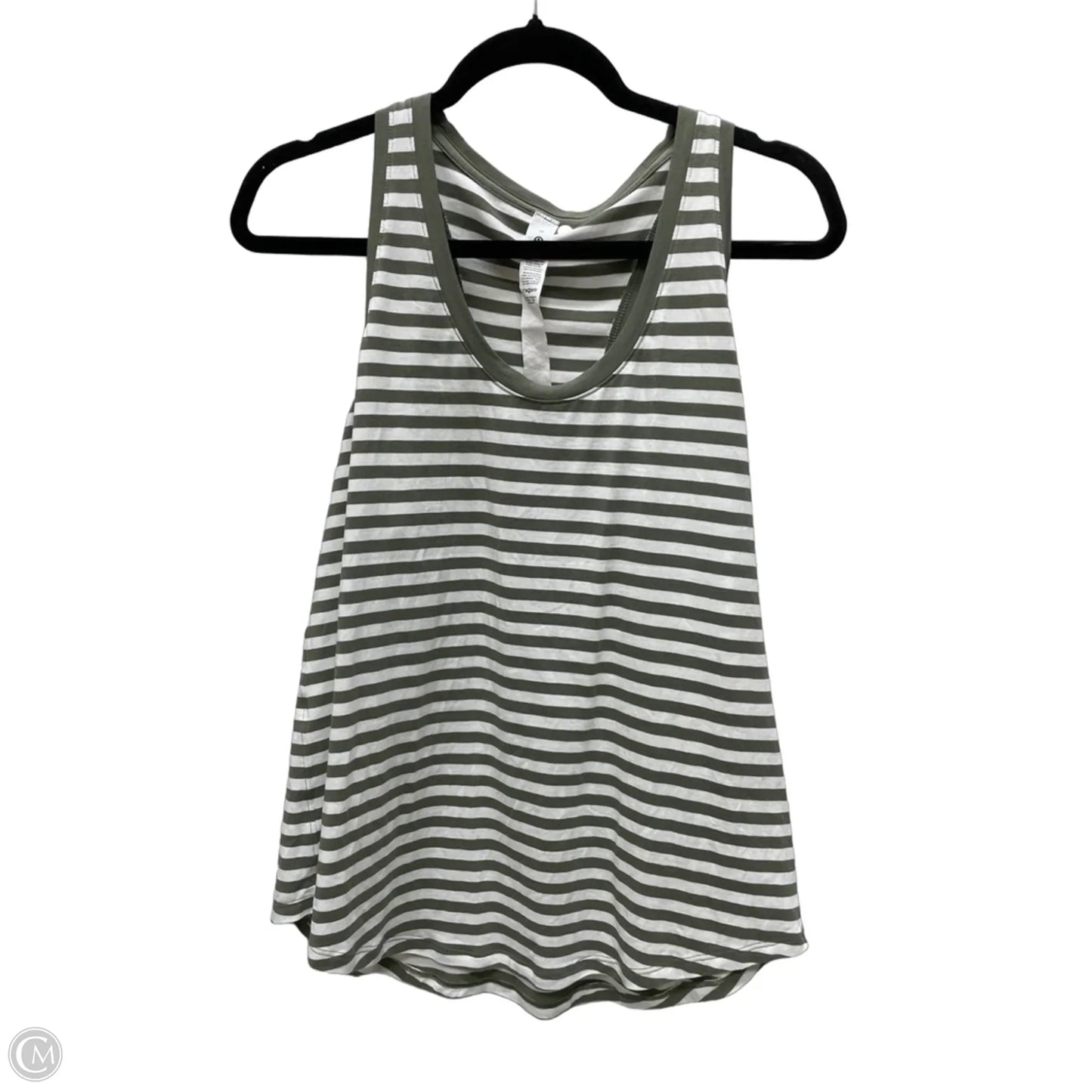 Athletic Tank Top By Lululemon In Striped Pattern, Size: M