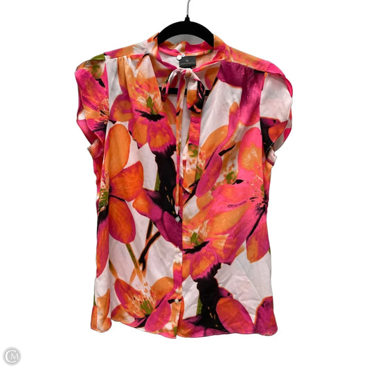 Blouse Short Sleeve By Worthington In Orange & Pink, Size: M