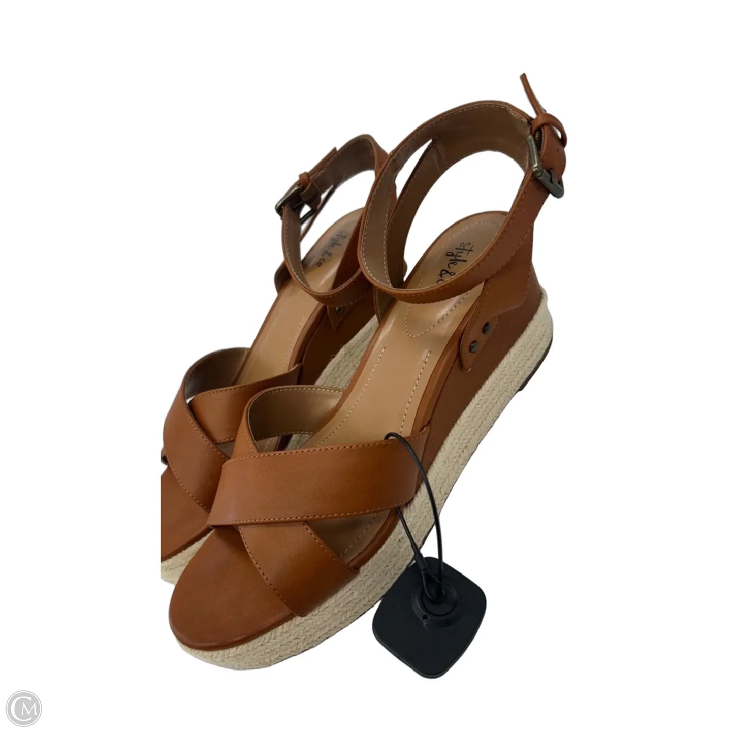 Sandals Heels Wedge By Style And Company In Brown, Size: 11