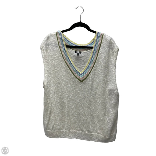 Vest Sweater By Talbots In Cream, Size: Xl