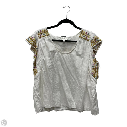 Top Short Sleeve By Wonderly In Cream, Size: L