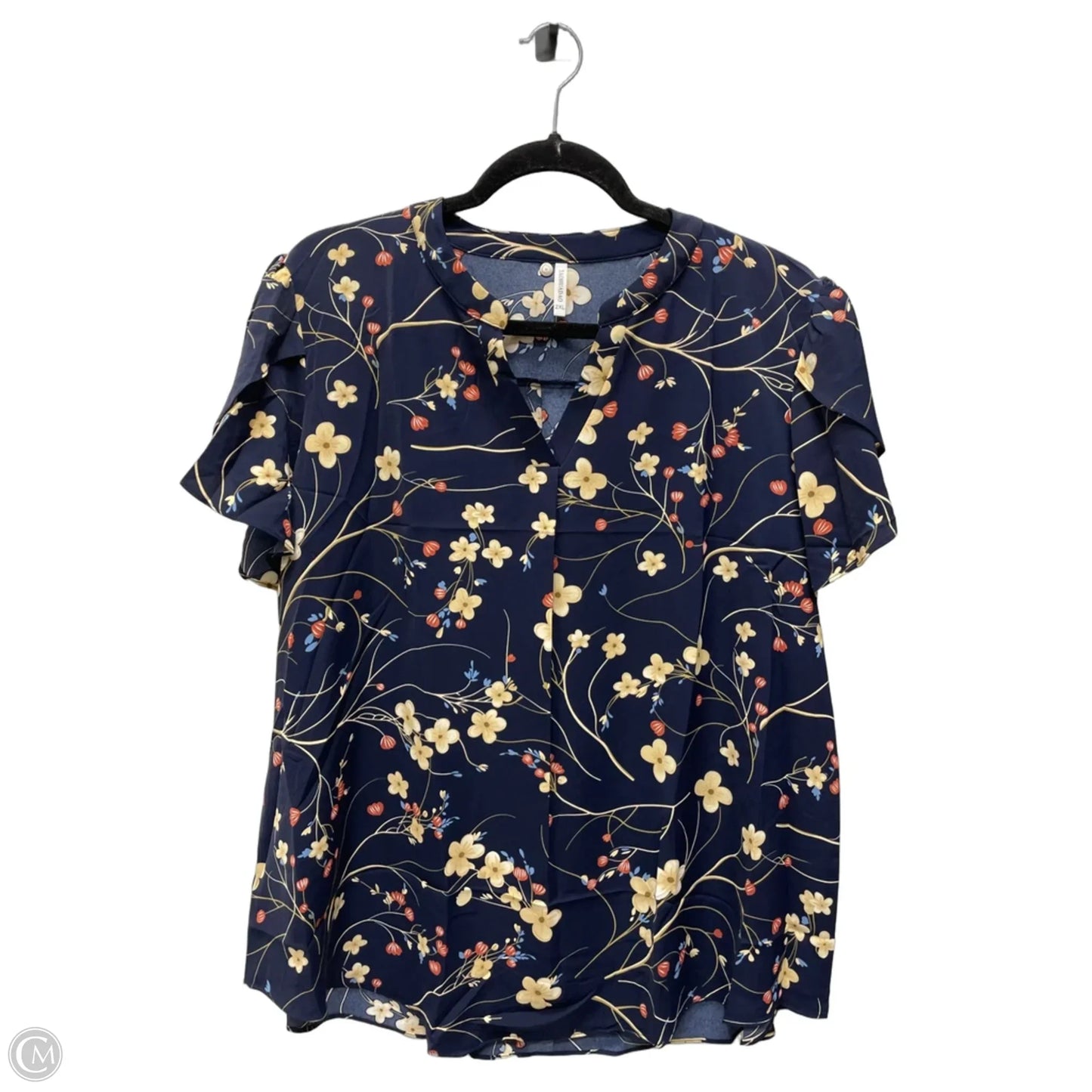 Blouse Short Sleeve By Clothes Mentor In Floral Print, Size: 2x