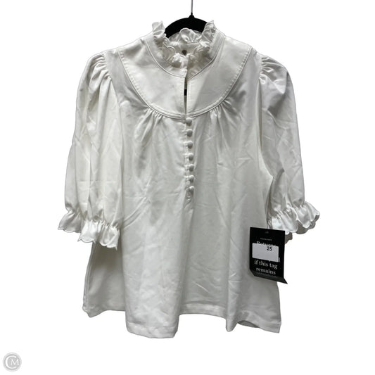 Blouse Short Sleeve By Pomander Place In Cream, Size: L