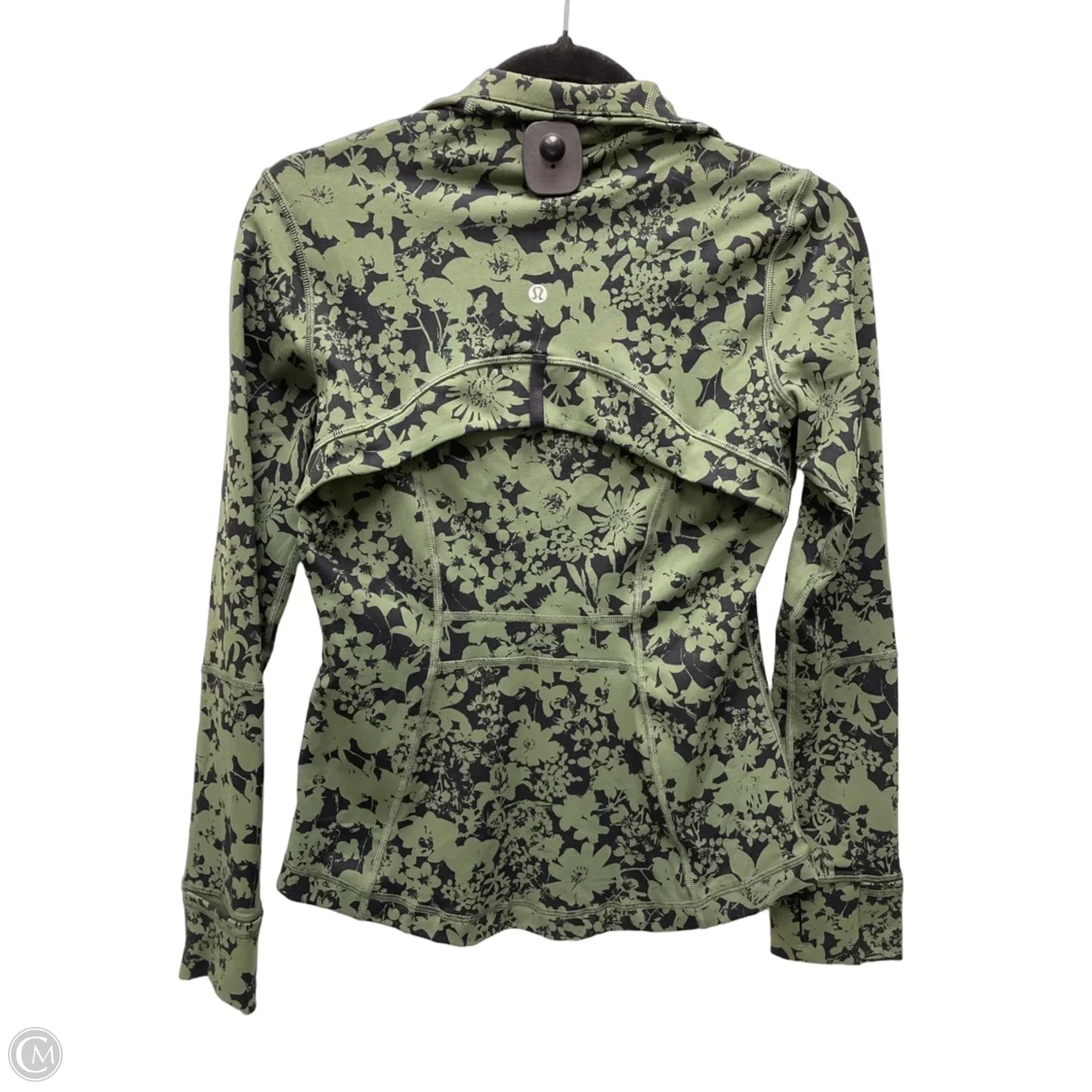 Athletic Jacket By Lululemon In Black & Green, Size: S