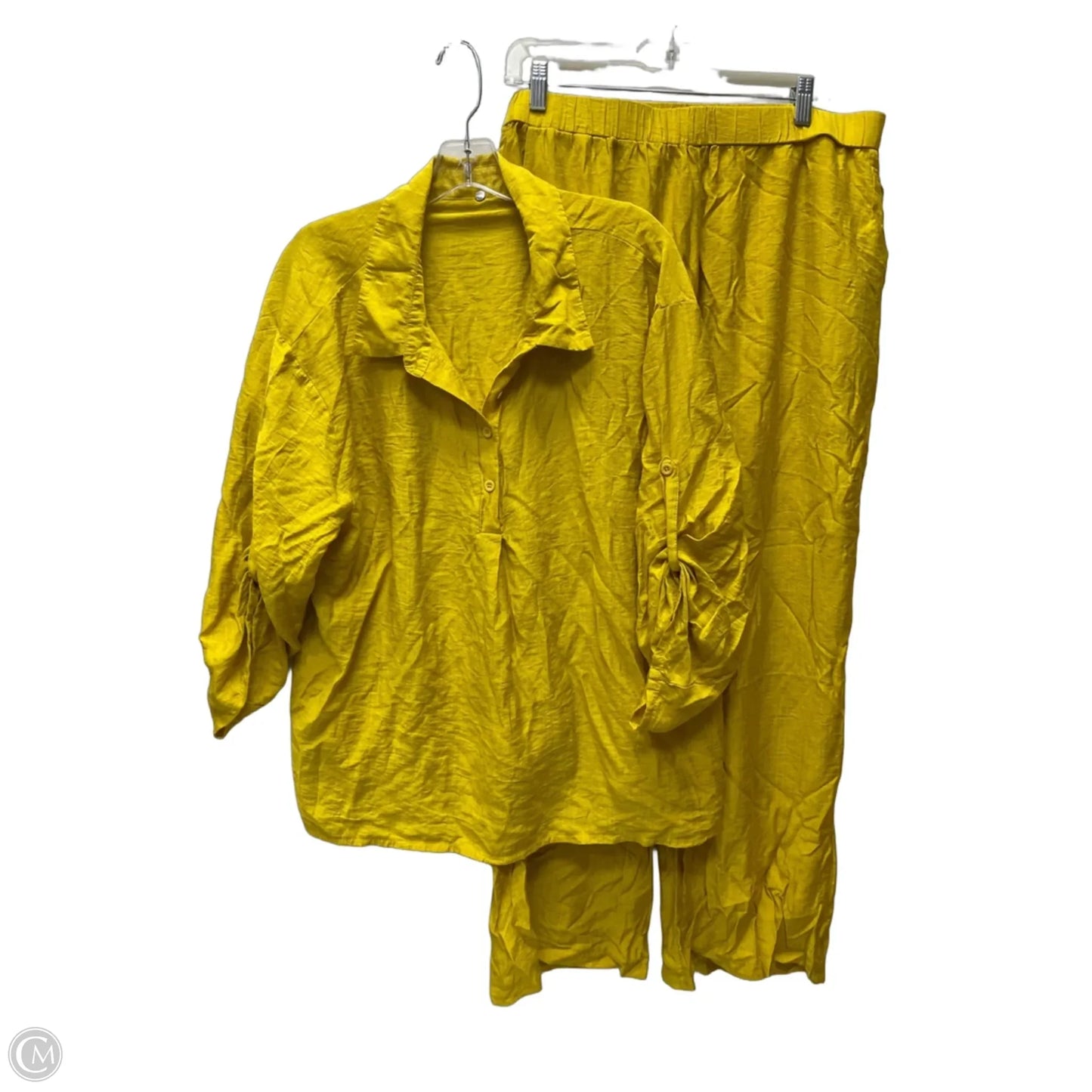 Pants Set 2pc By Shein In Yellow, Size: 2x