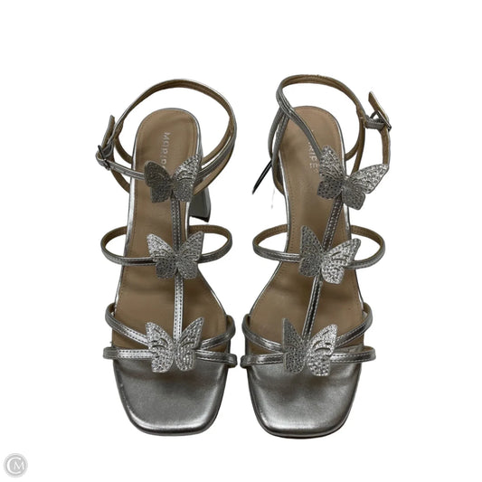 Sandals Heels Block By Maripe In Silver, Size: 11
