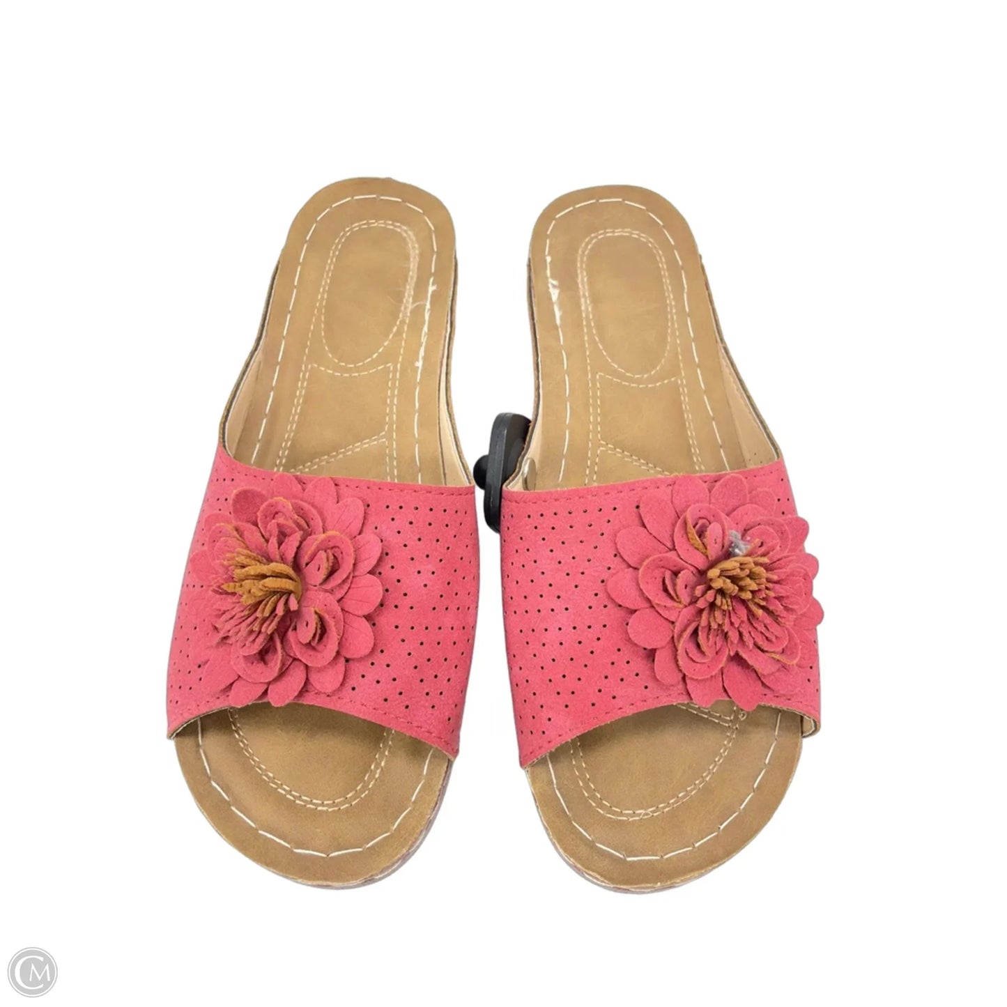 Sandals Heels Wedge By Clothes Mentor In Pink, Size: 7.5