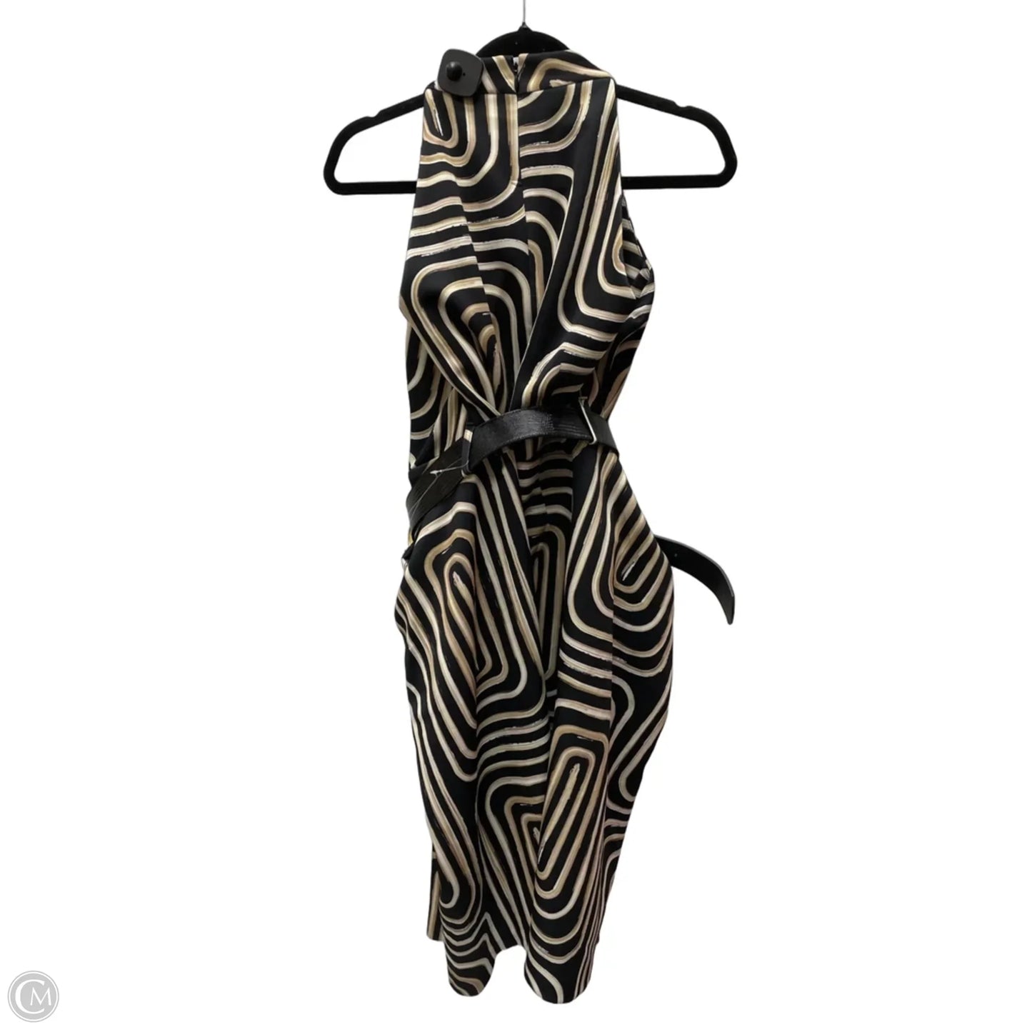 Dress Work By Donna Karan In Black & Gold, Size: Xl