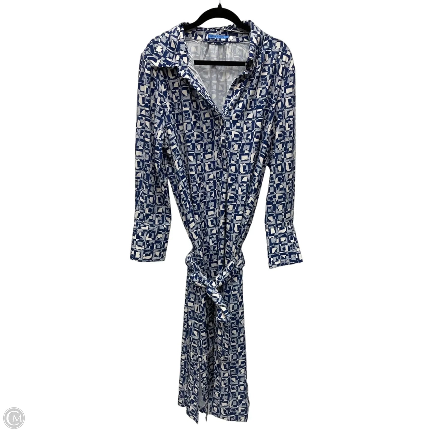Dress Casual Midi By J Mclaughlin In Blue & Cream, Size: Xl