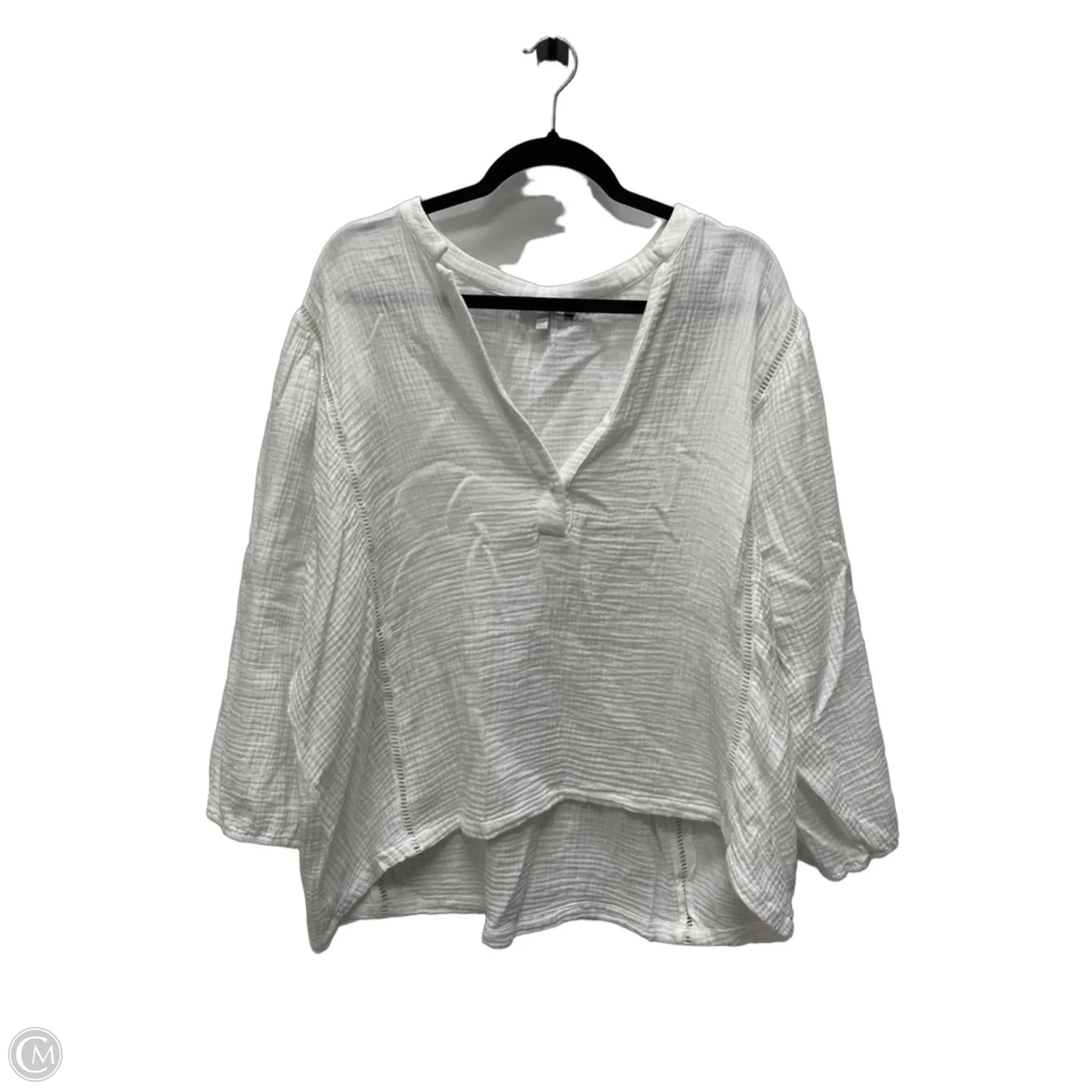 Top Short Sleeve By Johnny Was In White, Size: Xl