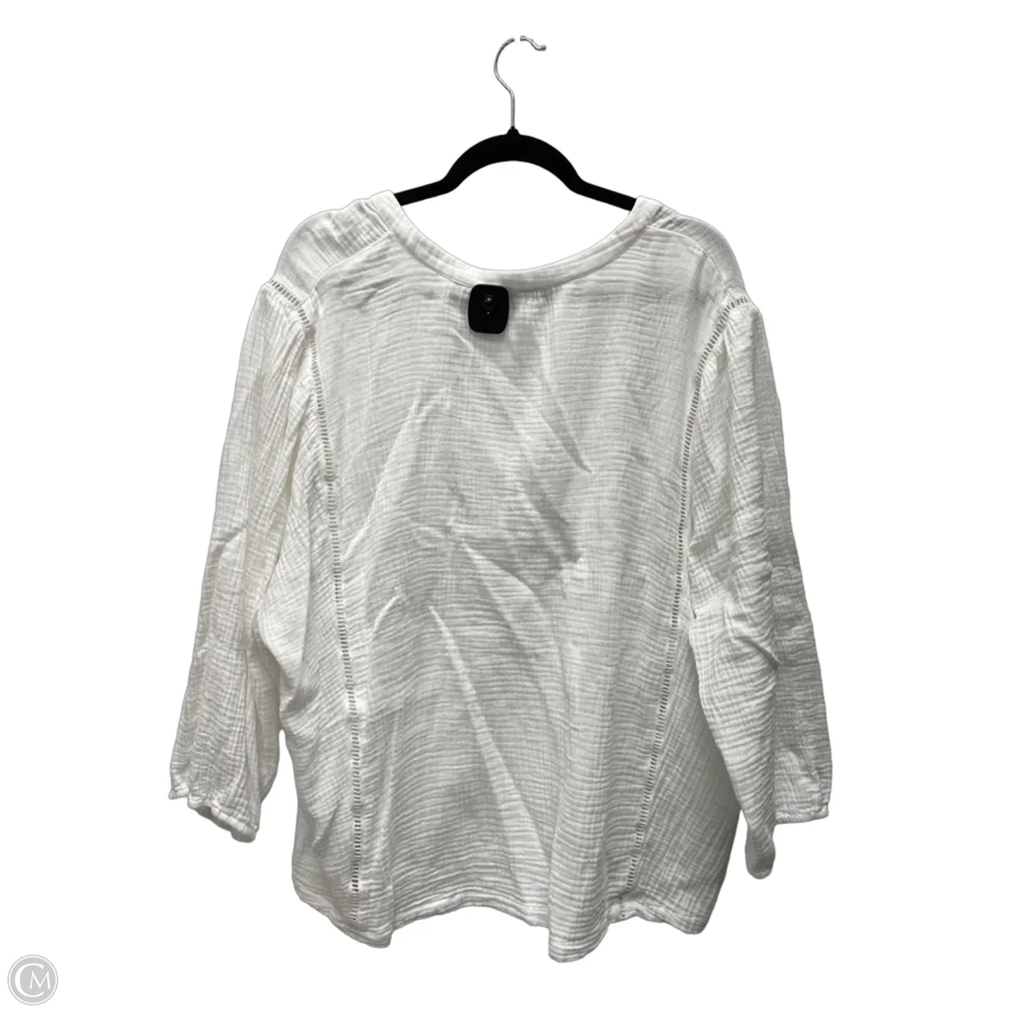 Top Short Sleeve By Johnny Was In White, Size: Xl