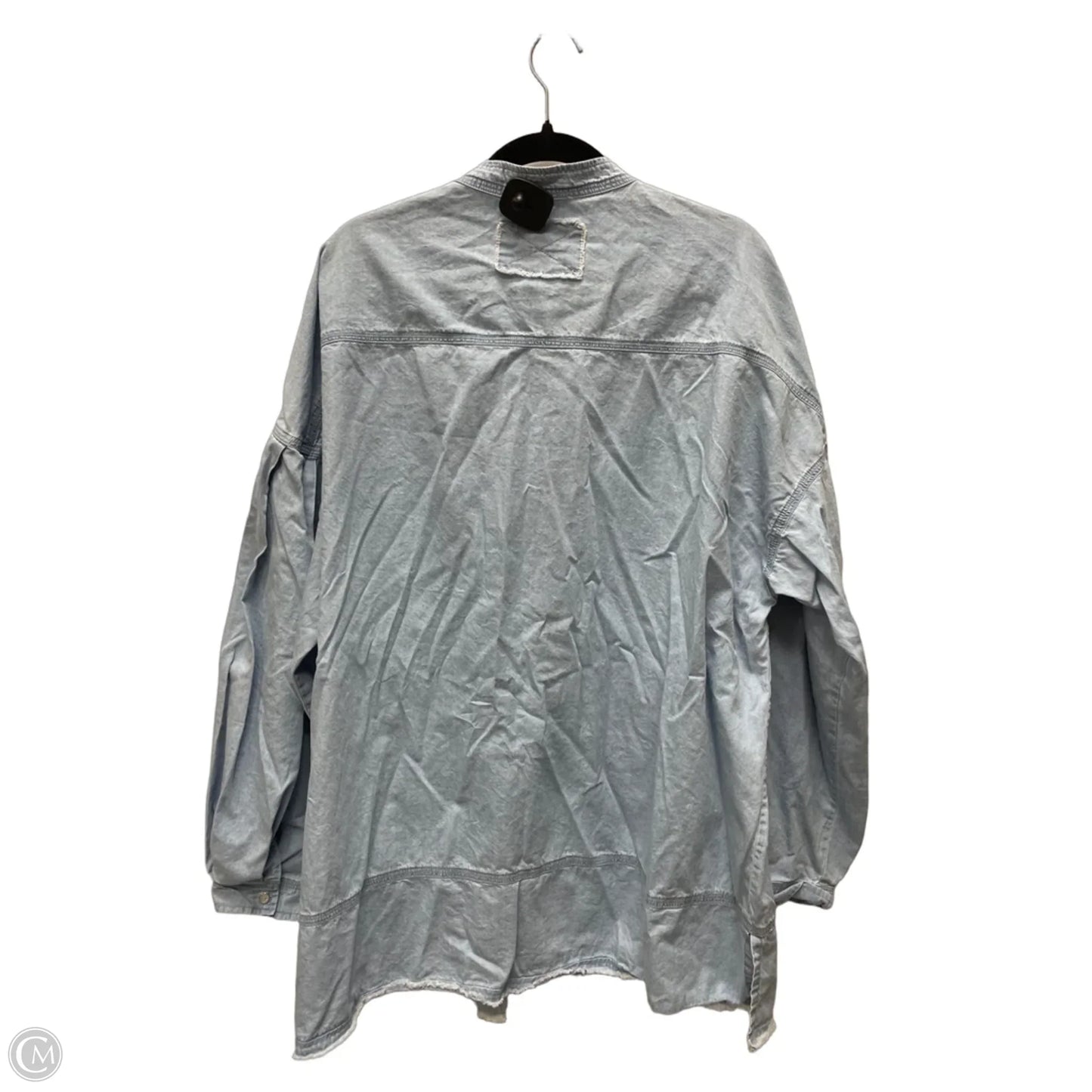 Tunic Long Sleeve By BLUE VELVET  In Blue Denim, Size: Xl