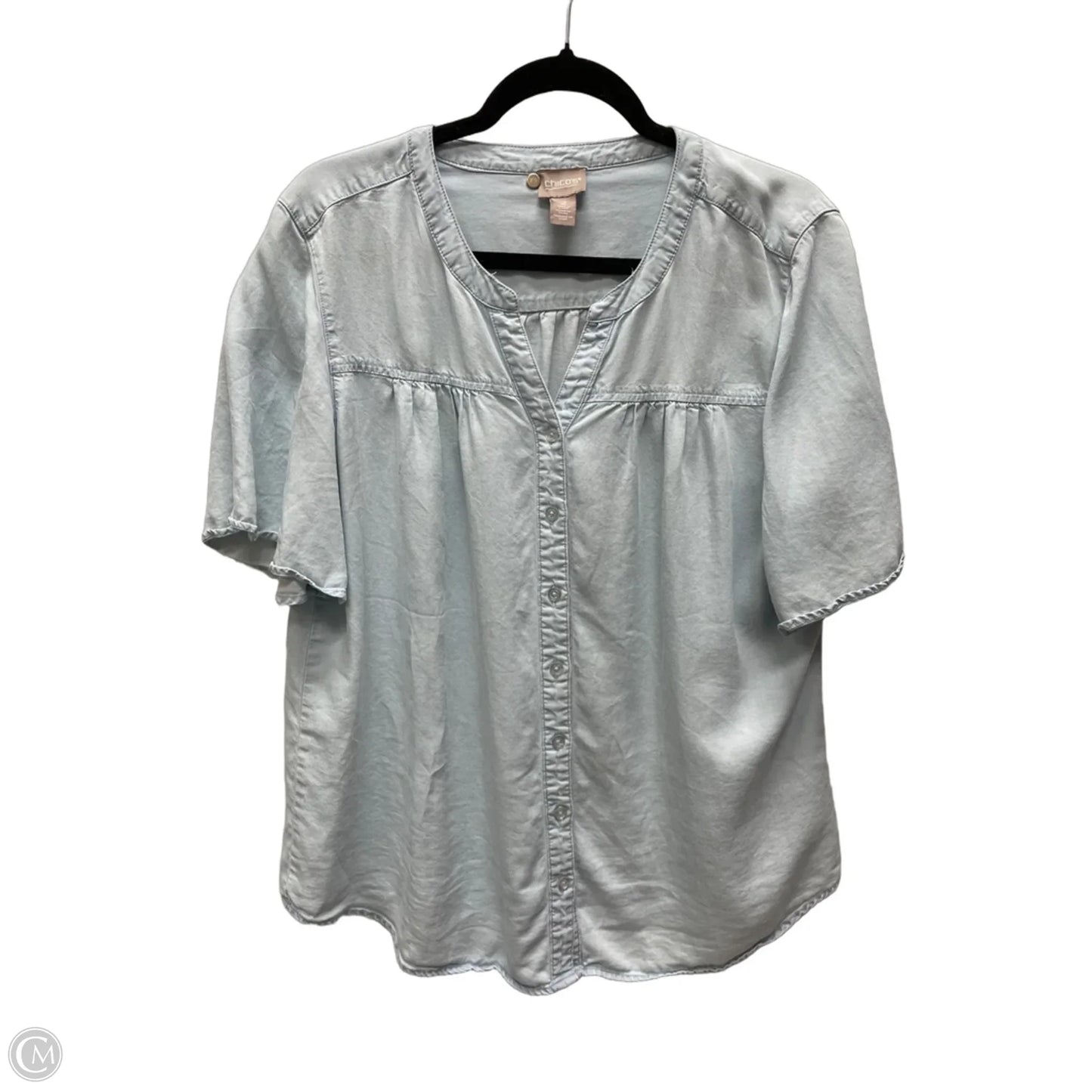 Top Short Sleeve By Chicos In Blue, Size: M