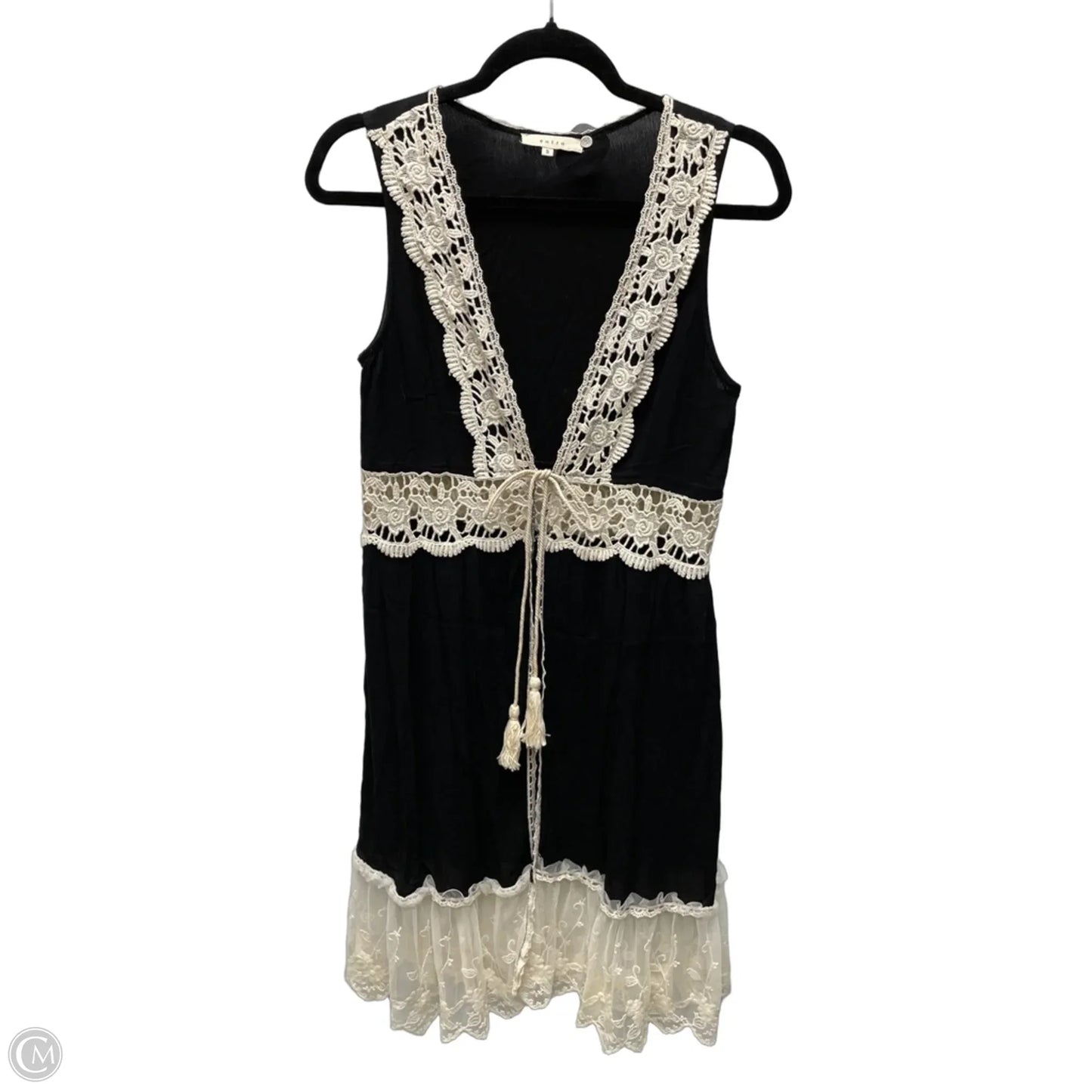 Cardigan By Entro In Black & Cream, Size: S