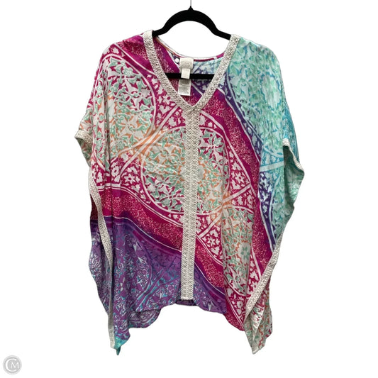 Blouse Short Sleeve By Chicos In Multi-colored, Size: M