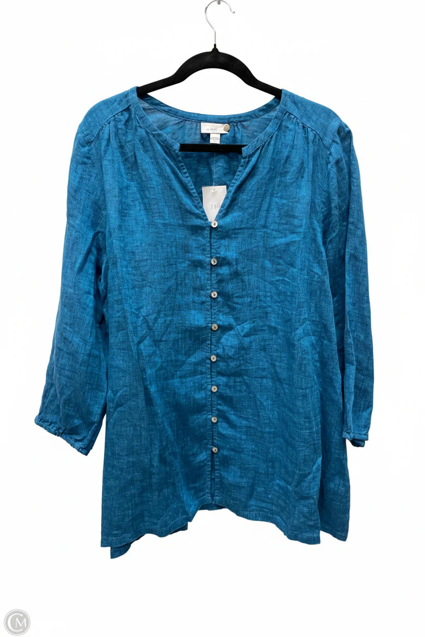 Top Long Sleeve By J. Jill In Teal, Size: L