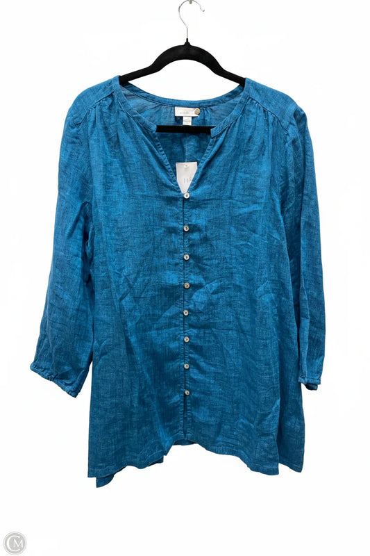 Top Long Sleeve By J. Jill In Teal, Size: L