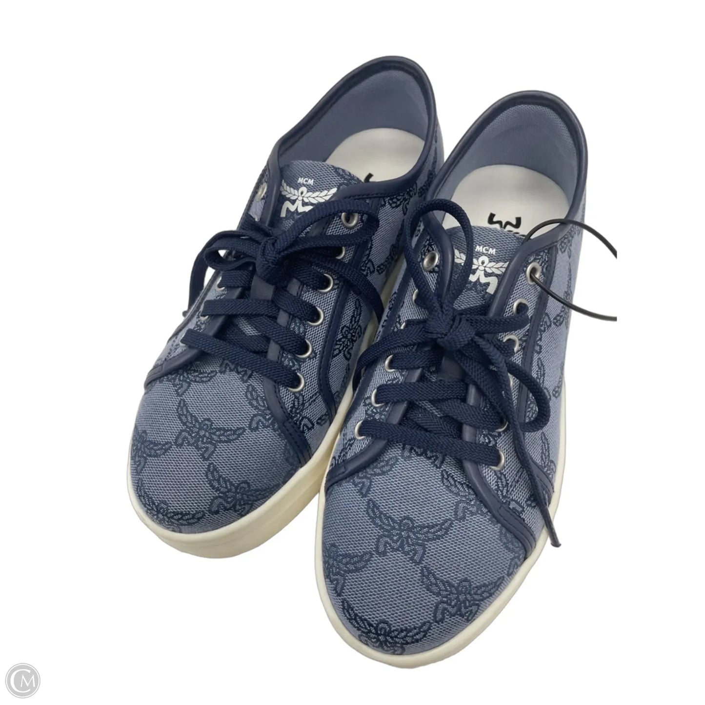 Shoes Luxury Designer By Mcm In Blue Denim, Size: 7.5