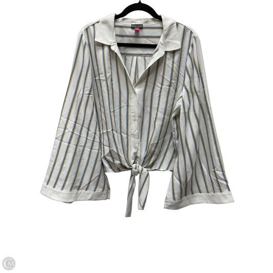 Blouse Long Sleeve By Vince Camuto In Striped Pattern, Size: Xl