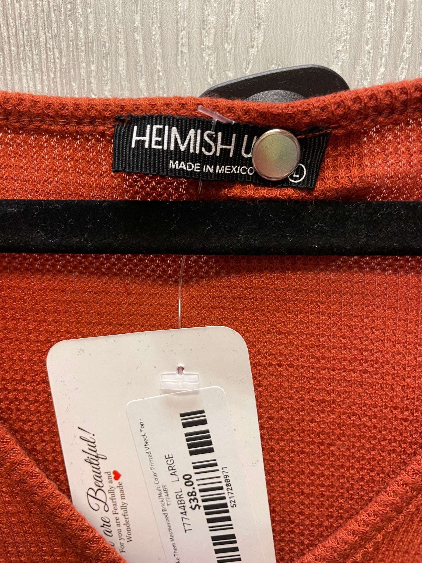 Top Long Sleeve By Heimish Usa In Terracotta, Size: L