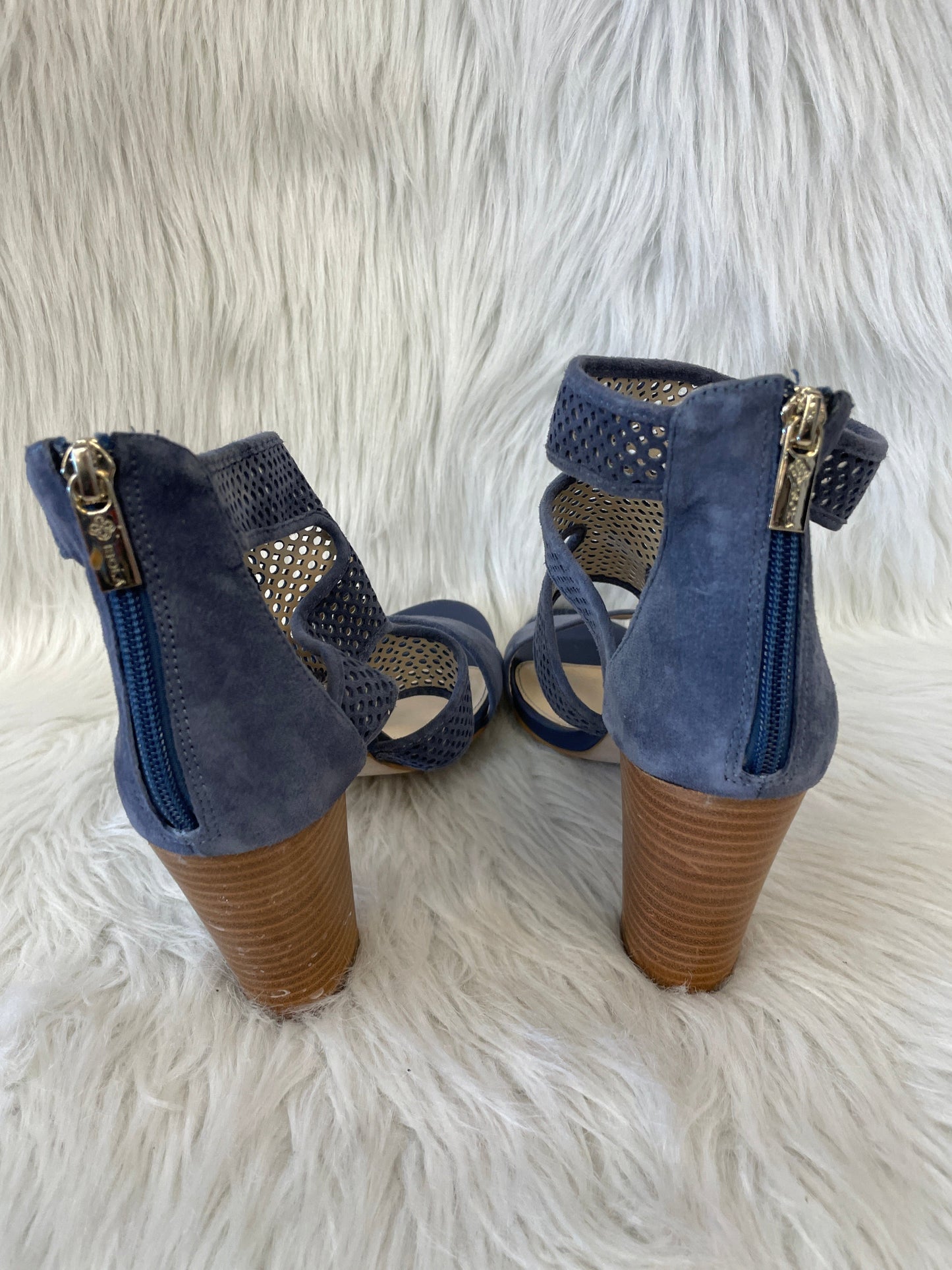 Blue Sandals Heels Block Isola, Size 10