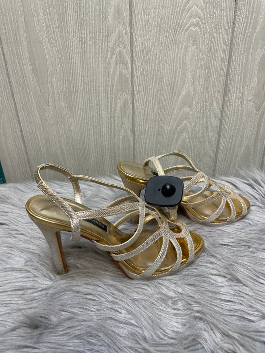 Sandals Heels Stiletto By Clothes Mentor In Gold, Size: 7