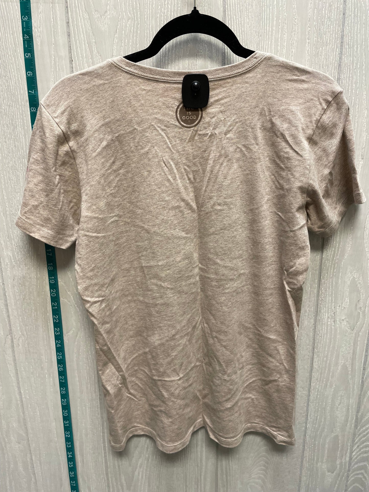 Brown Top Short Sleeve Basic Life Is Good, Size M